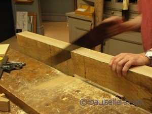 Prepping oak legs with planes